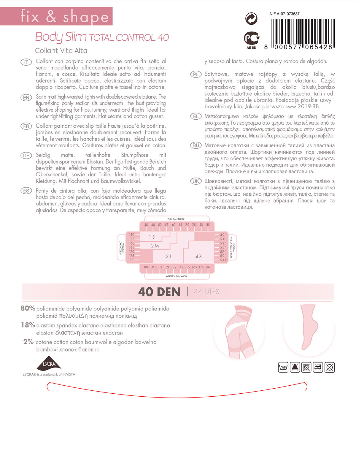 Body Slim 40 Den sokkabuxur